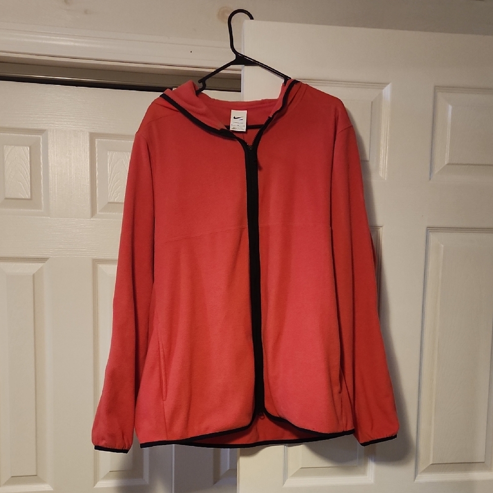 Nike Coral Hooded Zip Jacket with Black Trim